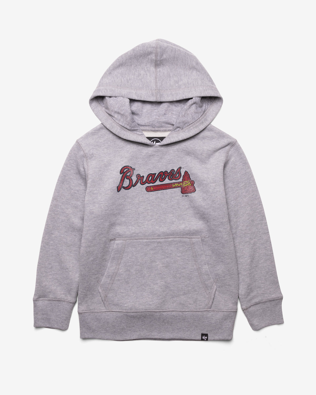 ATLANTA BRAVES DISTRESSED IMPRINT '47 KID'S HEADLINE HOOD