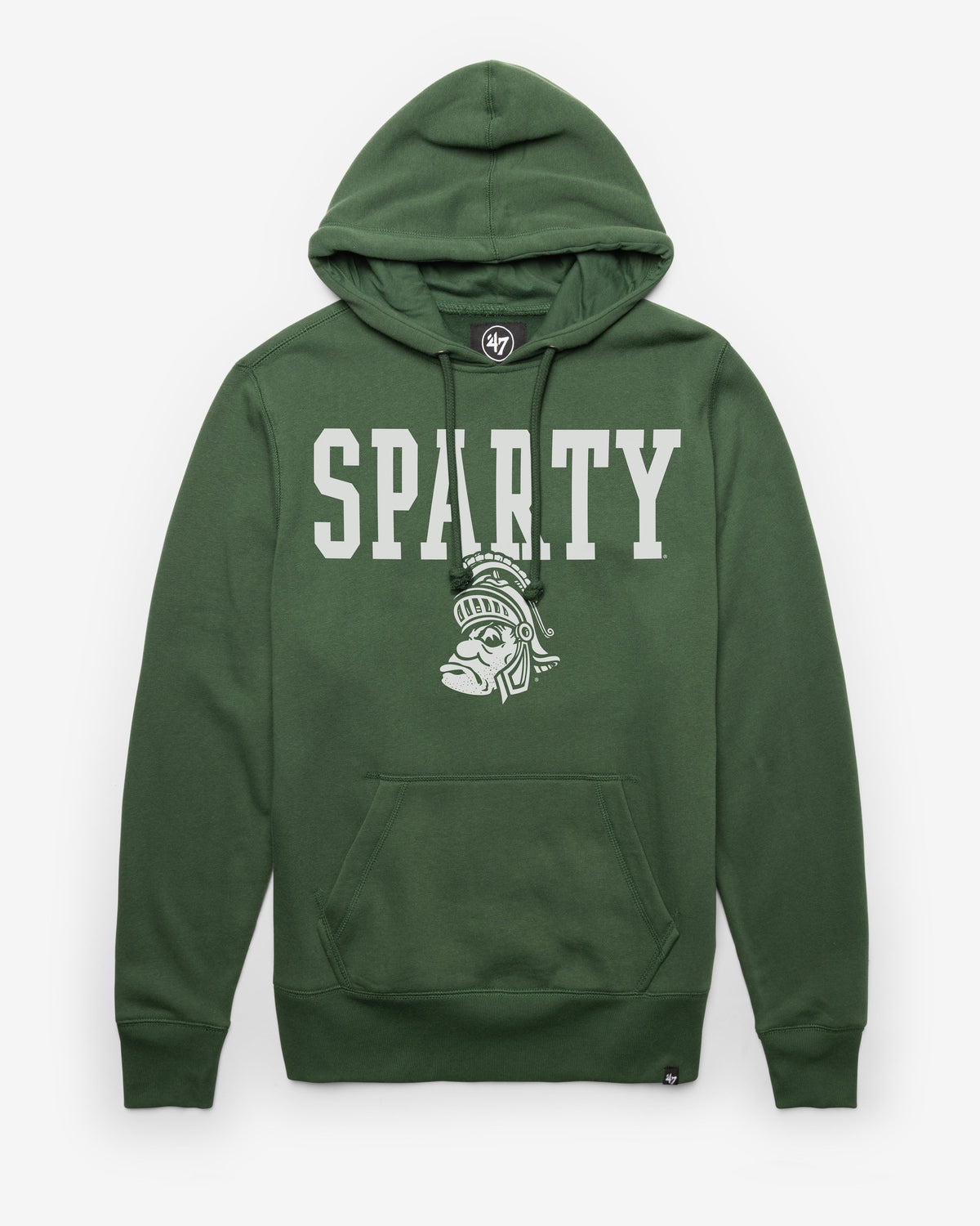 MICHIGAN STATE SPARTANS VINTAGE STRAIGHT BLOCK '47 HEADLINE HOOD