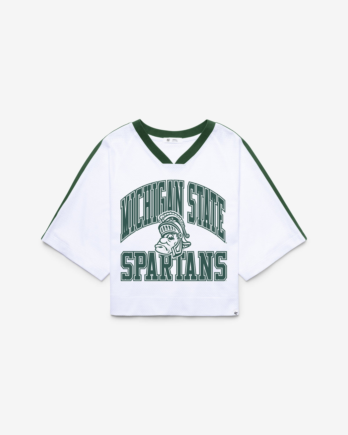 MICHIGAN STATE SPARTANS VINTAGE BIG OVERARCH '47 WOMEN'S DROP NEEDLE RAGLAN JERSEY