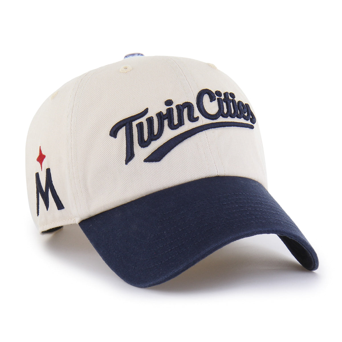MINNESOTA TWINS BALLPARK SCRIPT SHOT '47 CLEAN UP