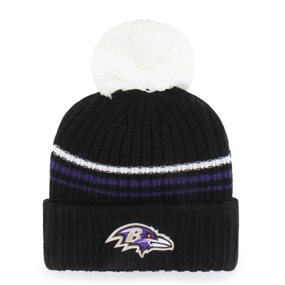 BALTIMORE RAVENS FUZZY SCRIPT '47 WOMEN'S CUFF KNIT