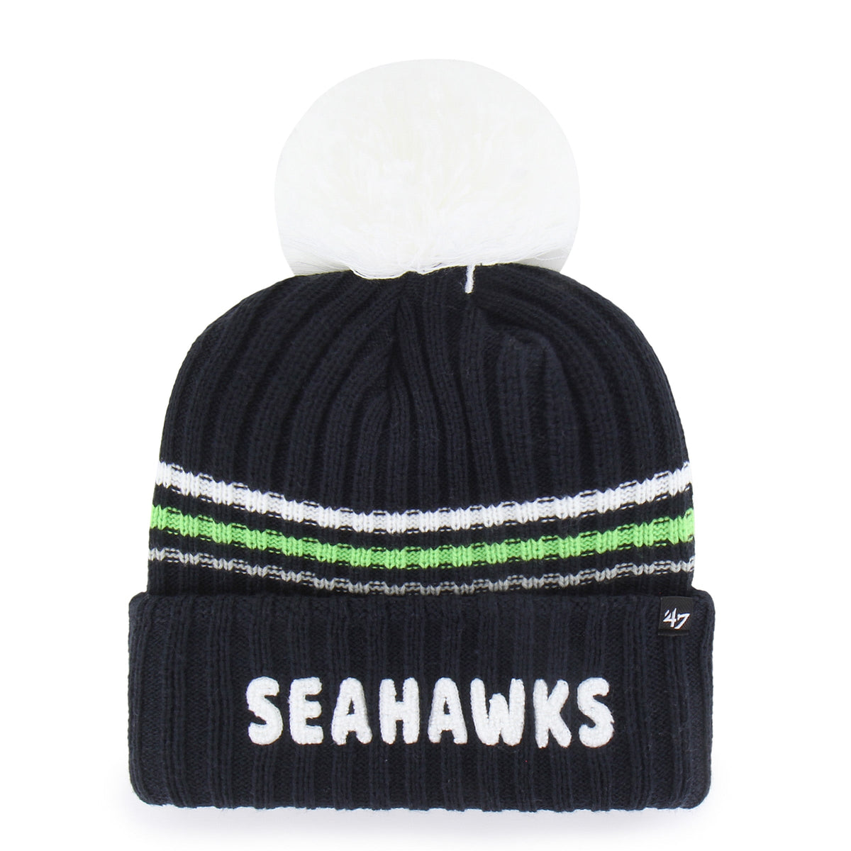 SEATTLE SEAHAWKS FUZZY SCRIPT '47 WOMEN'S CUFF KNIT