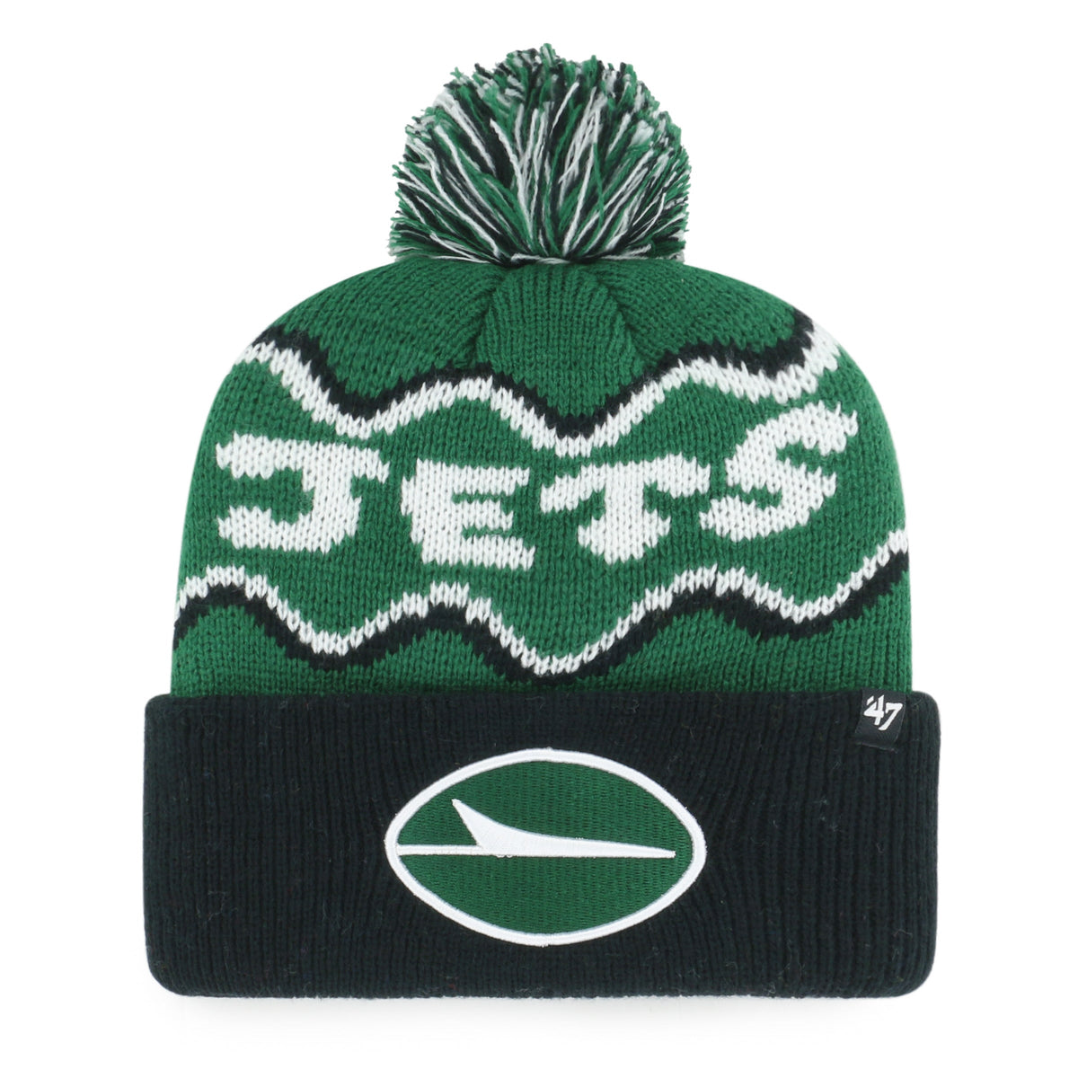 NEW YORK JETS SQUIGGLE SCRIPT '47 KID'S CUFF KNIT