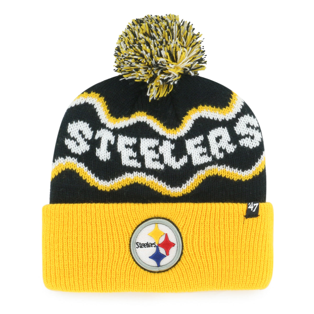 PITTSBURGH STEELERS SQUIGGLE SCRIPT '47 KID'S CUFF KNIT