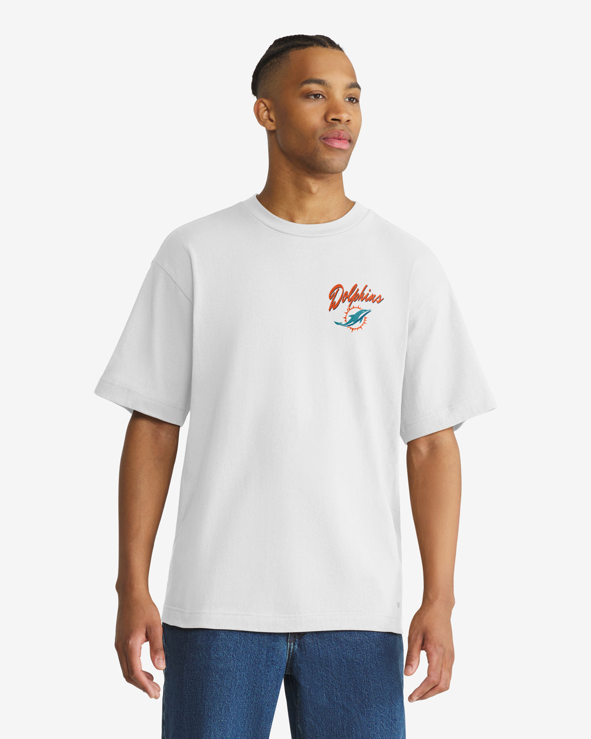 MIAMI DOLPHINS BACKER SCRIPT ILLUSTRATED '47 FOUNDATION TEE
