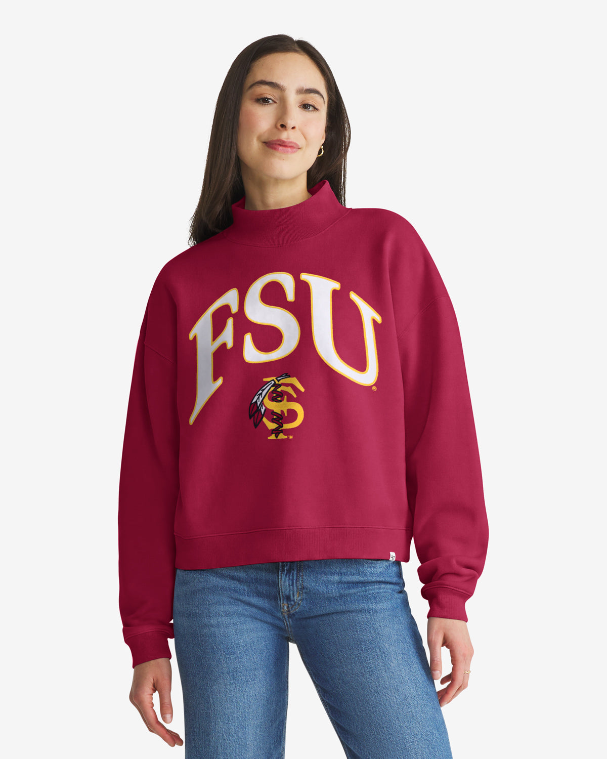 FLORIDA STATE SEMINOLES VINTAGE VANTAGE '47 WOMEN'S MOCK NECK PULLOVER