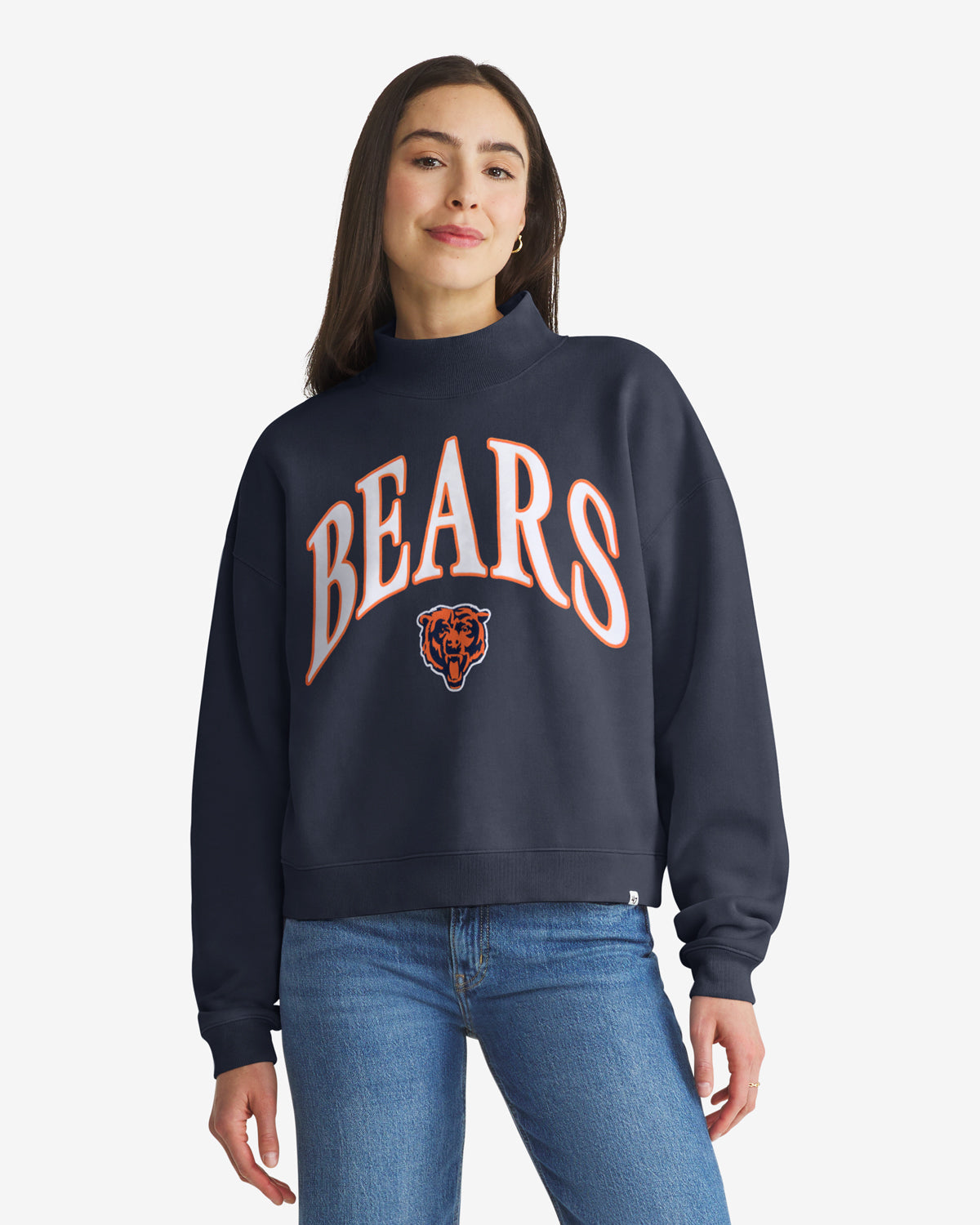 CHICAGO BEARS VANTAGE '47 WOMEN'S MOCK NECK PULLOVER