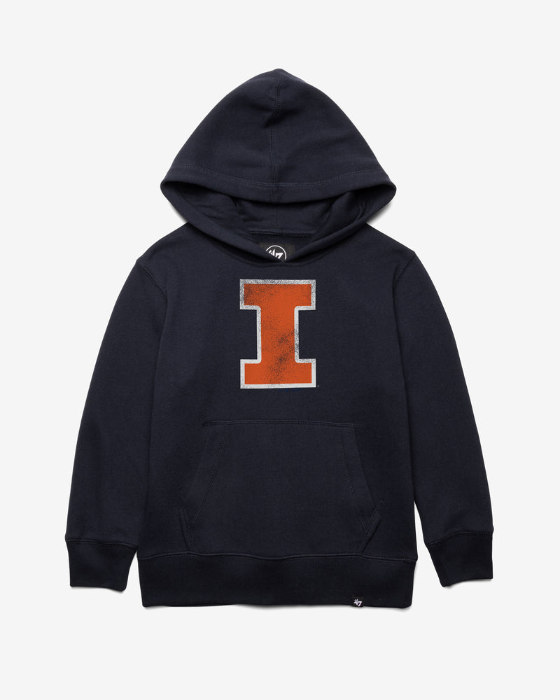 ILLINOIS FIGHTING ILLINI DISTRESSED IMPRINT '47 KID'S HEADLINE HOOD