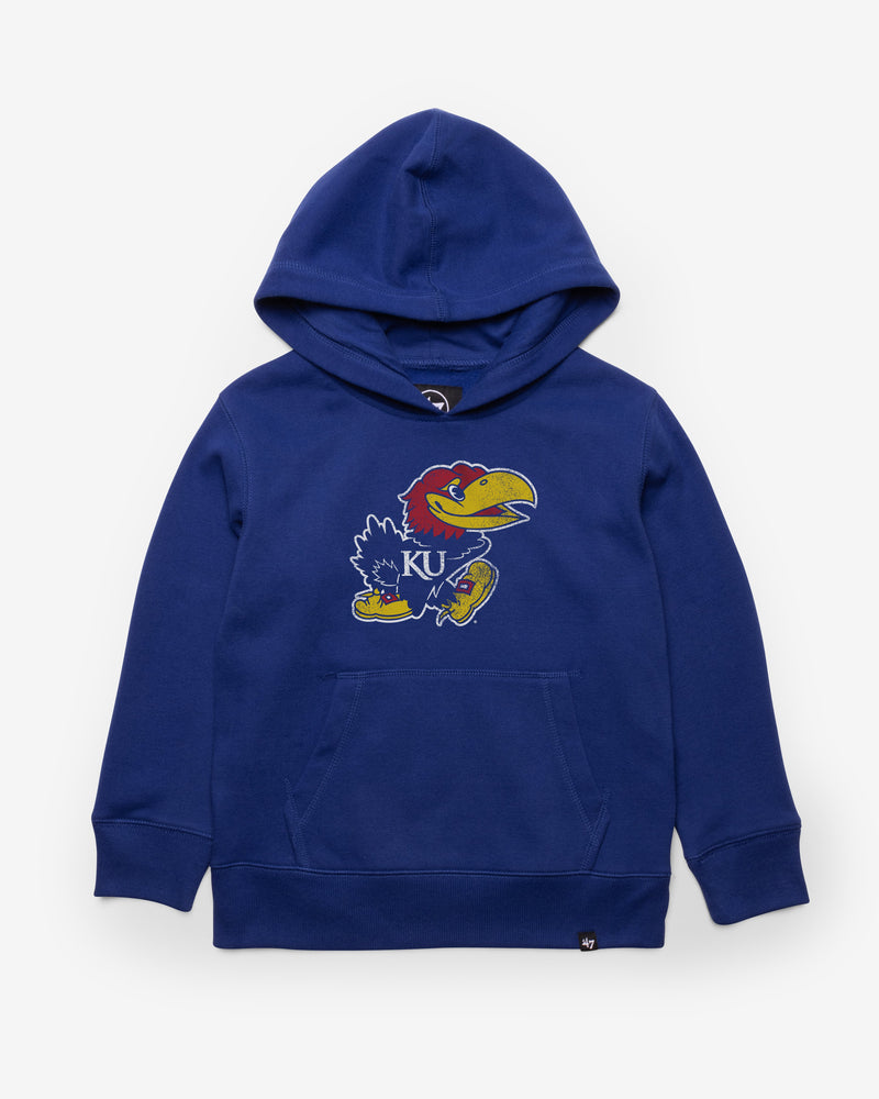 KANSAS JAYHAWKS DISTRESSED IMPRINT '47 KID'S HEADLINE HOOD