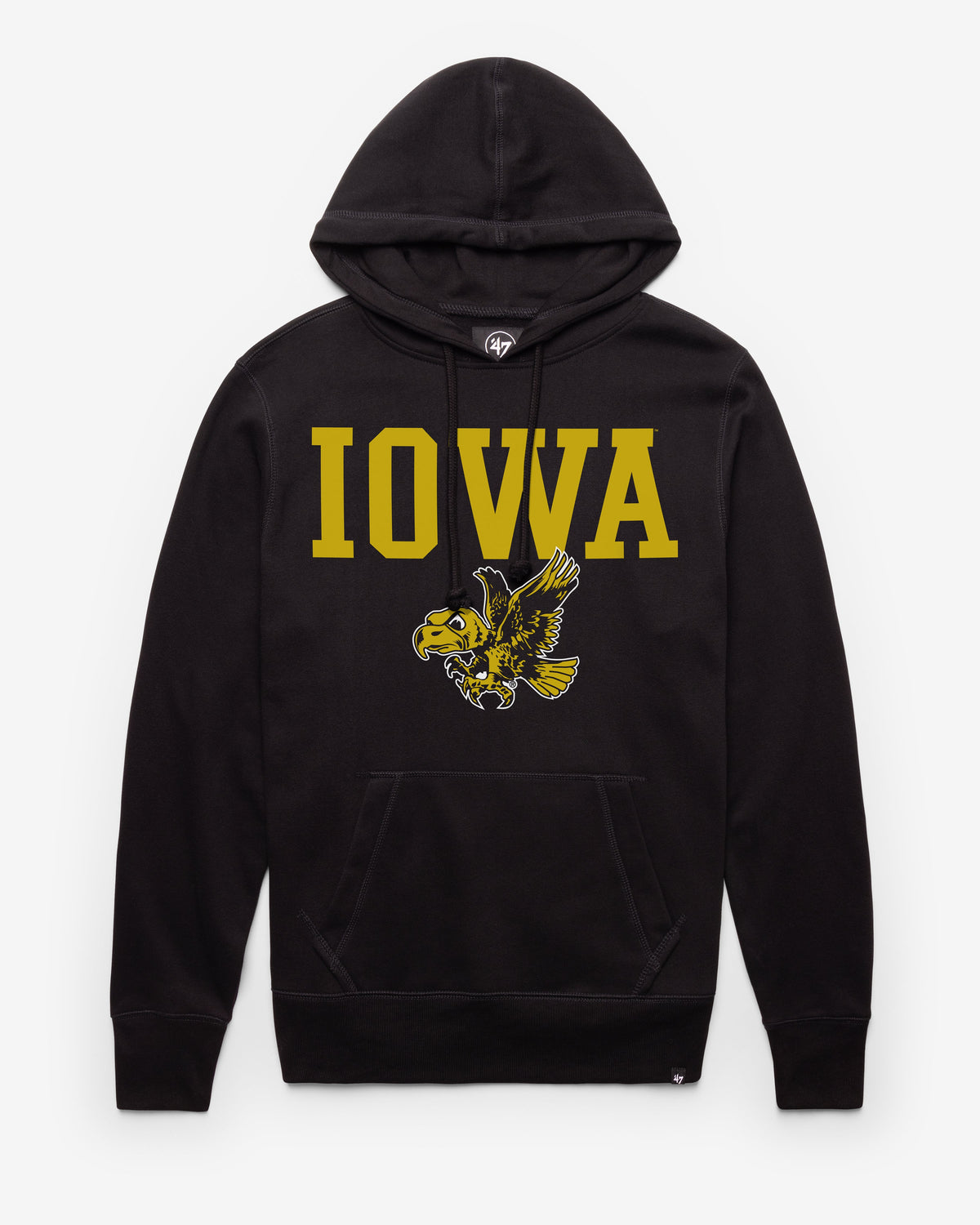 IOWA HAWKEYES VINTAGE STRAIGHT BLOCK '47 HEADLINE HOOD