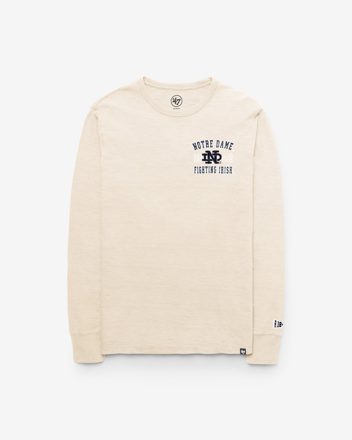 NOTRE DAME FIGHTING IRISH VINTAGE EGREMONT WELL WORN '47 HEAVY SLUB LONG SLEEVE TEE