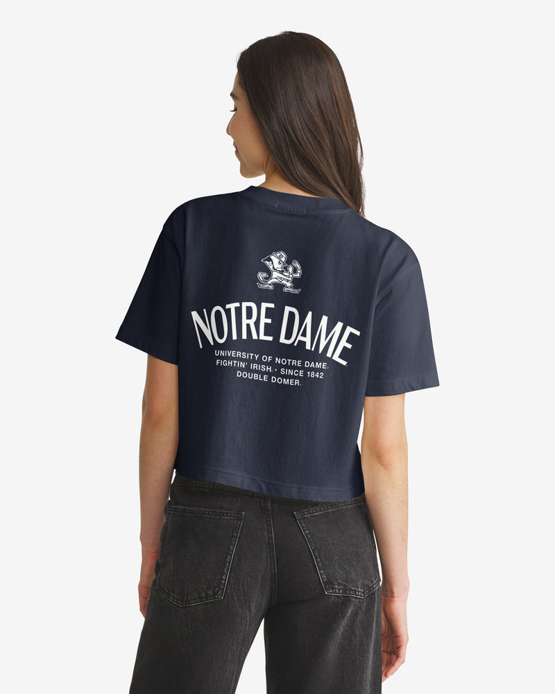 NOTRE DAME FIGHTING IRISH HADRIAN '47 FOUNDATION CROP TEE WOMENS