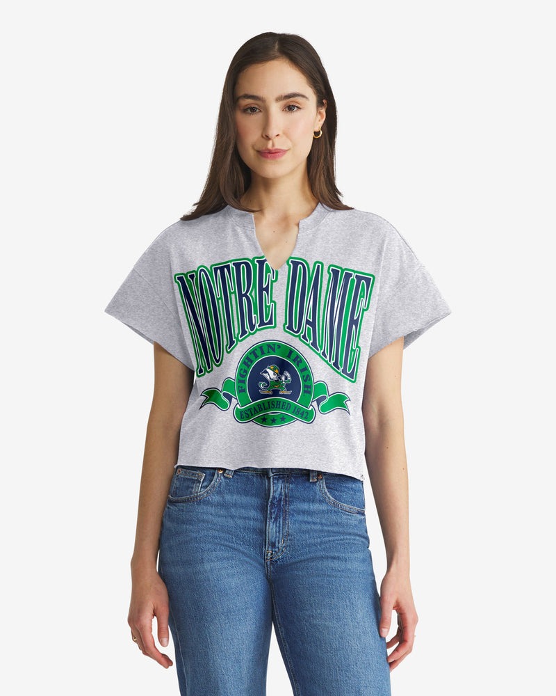 NOTRE DAME FIGHTING IRISH BANNERS OUT '47 OVERSIZED NOTCH NECK TEE WOMENS