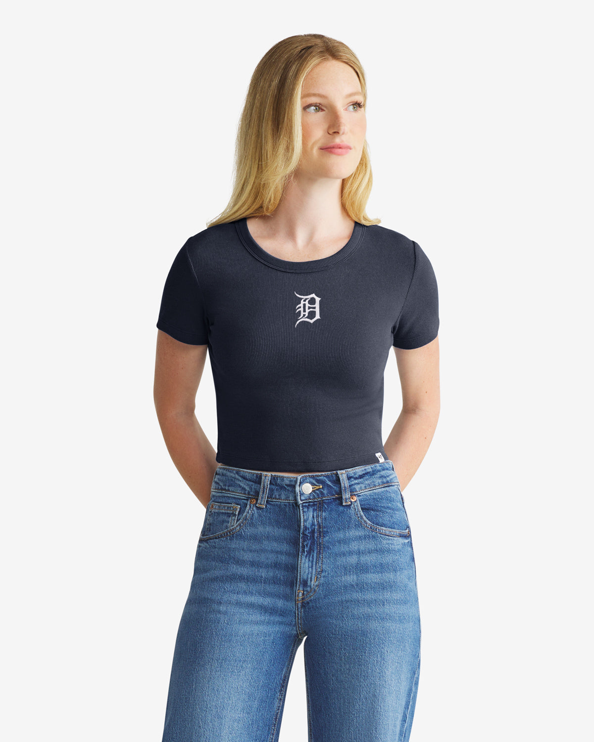 DETROIT TIGERS MICRO EMB '47 BABY RIB TEE WOMENS
